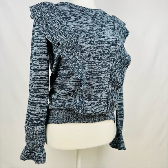 Evelyn Taylor - Navy Sweater with ruffles - Size: Large - Picture 2 of 6